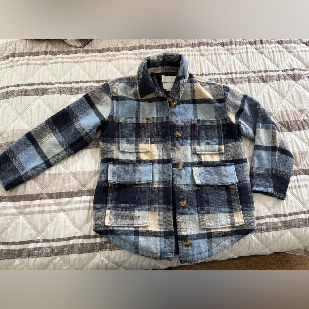 American Eagle Outfitters  Plaid Jacket in Blue and Tan